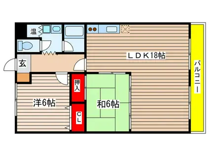 金城園南館(2LDK/3階)の間取り写真