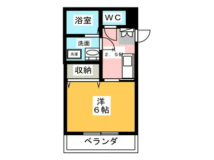 オリーブハイツ田町(1K/1階)の間取り写真