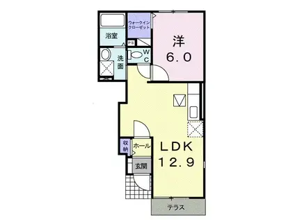 レアルカーサ(1LDK/1階)の間取り写真