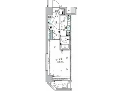 セジョリ早稲田ウエスト(1K/8階)の間取り写真