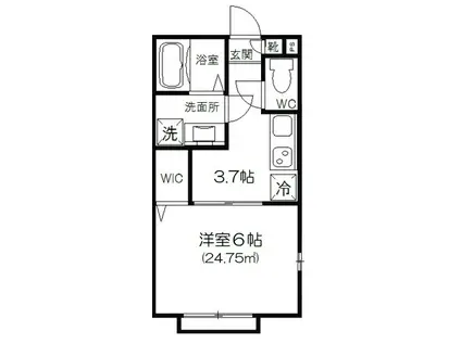 グレースメゾン(1K/2階)の間取り写真