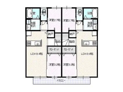 WIN FIELD東大島(2DK/2階)の間取り写真