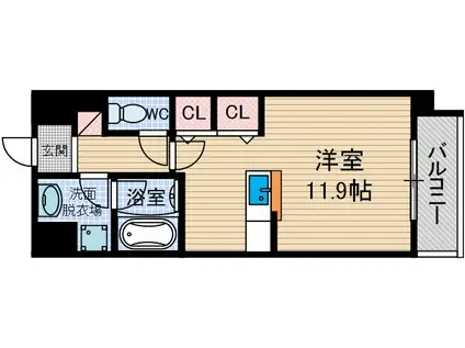 エトワール(ワンルーム/2階)の間取り写真