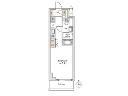 アパートメンツ綱島(ワンルーム/7階)の間取り写真