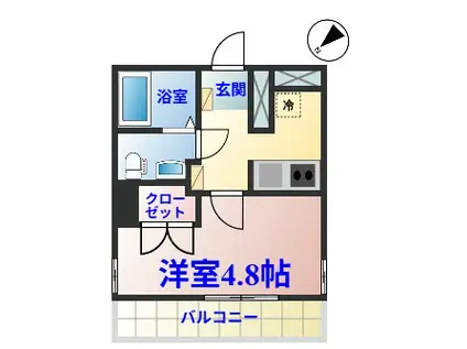 ARECX八幡(1K/5階)の間取り写真