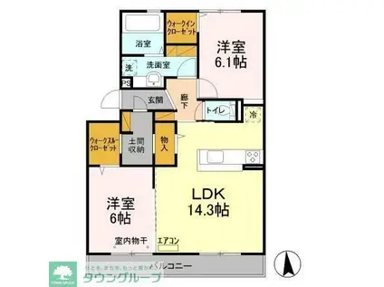 アローフィールドA(2LDK/3階)の間取り写真