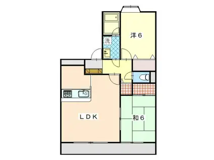 谷川瀬マンション(2LDK/3階)の間取り写真
