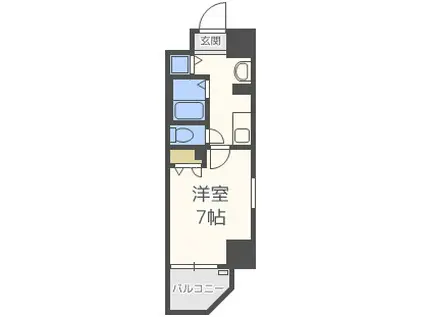 ジュネーゼグラン難波ミラージュ(1K/6階)の間取り写真