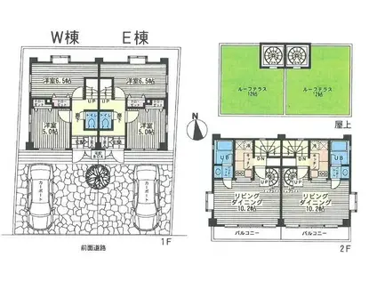 ラフィーヌ高井戸東(2LDK/1階)の間取り写真