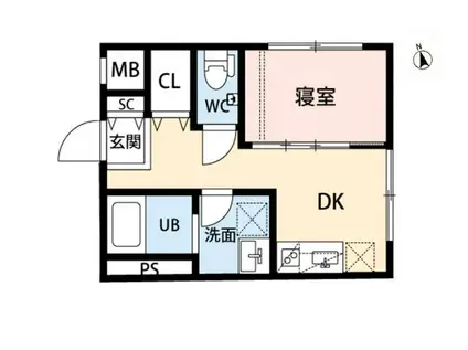 THE VERTEX碑文谷(1DK/2階)の間取り写真