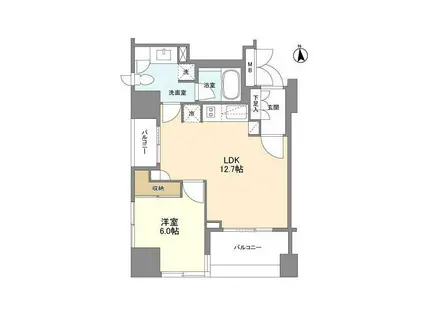 LASANTE 麻布十番(1LDK/6階)の間取り写真