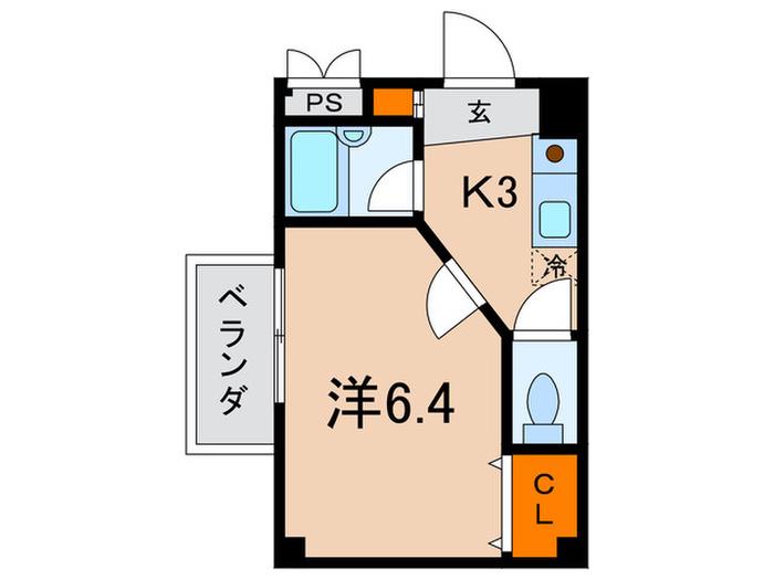 マンション王子(1K/3階)の間取り写真