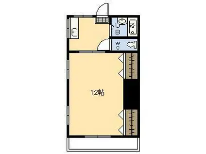 フラット内藤(1K/3階)の間取り写真