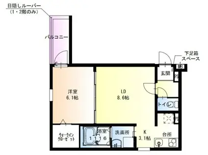 フジパレス高石駅西III番館(1LDK/1階)の間取り写真
