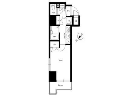フェニックス日本橋蛎殻町弐番館(1K/2階)の間取り写真