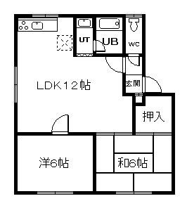 ヒロ40(2LDK/2階)の間取り写真