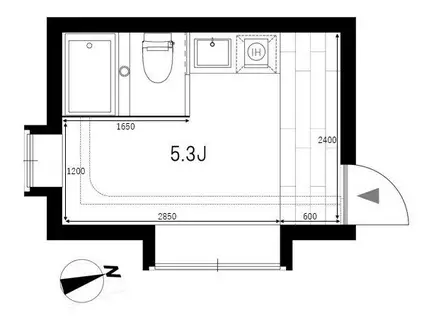 TA339(ワンルーム/4階)の間取り写真