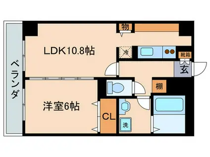ベルヴィオウミ(1LDK/5階)の間取り写真