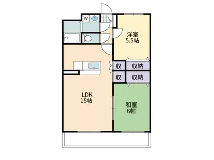 ピュアハウス樹(2LDK/2階)の間取り写真