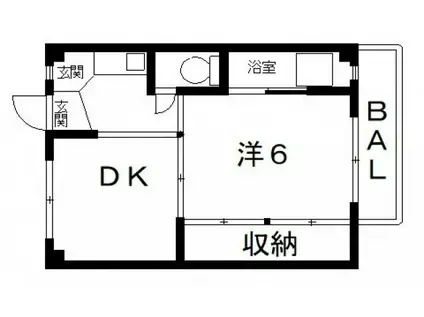 ビレッジハウス老原 1号棟(1DK/1階)の間取り写真