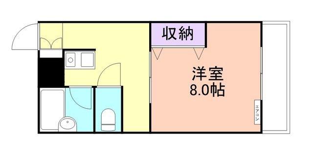 ブルーハイツ塩屋(1K/3階)の間取り写真