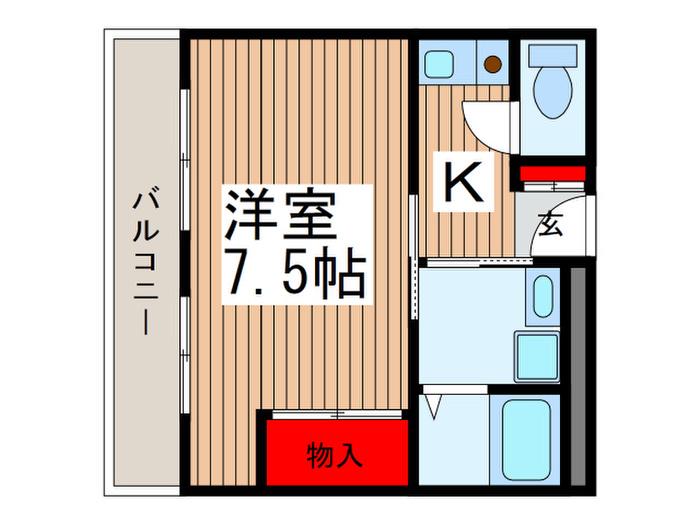 ベルファース川口仲町(1K/3階)の間取り写真