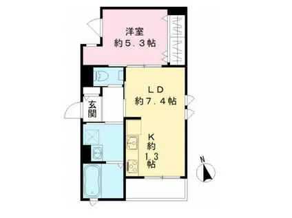 リッジ代沢(1LDK/1階)の間取り写真