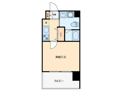 JPレジデンス大阪城東II(1K/8階)の間取り写真