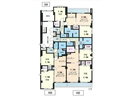 LA・FELICE(2LDK/1階)の間取り写真