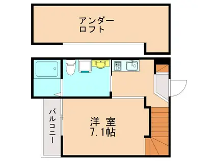 CORNET産大前(1K/1階)の間取り写真