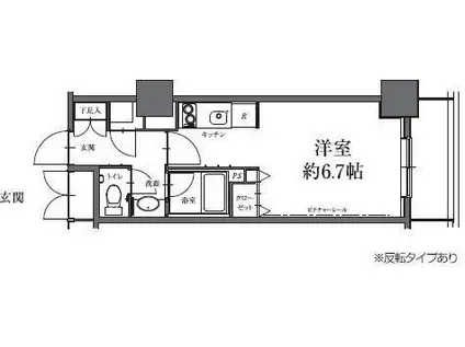 HF駒沢公園レジデンスタワー(ワンルーム/24階)の間取り写真