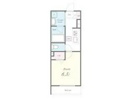 エーフラット入谷(1K/1階)の間取り写真