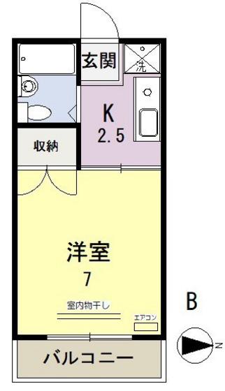 セリーヌ伊島(1K/3階)の間取り写真