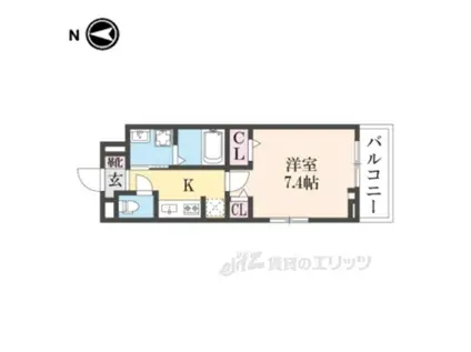 ガルデニア 1(1K/2階)の間取り写真