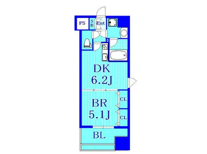 ズーム横浜スクエア(1DK/11階)の間取り写真