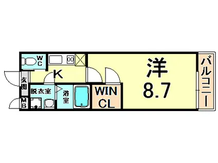 フジパレス尼崎西難波(1K/2階)の間取り写真