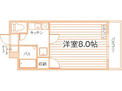 ネクスト津高(1K/1階)の間取り写真