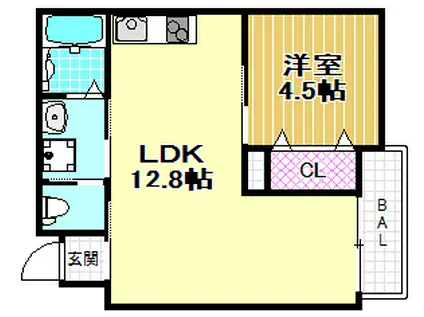 メゾン・ド・MIYABI(1LDK/4階)の間取り写真
