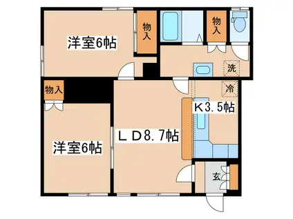 メゾン東部I(2LDK/1階)の間取り写真