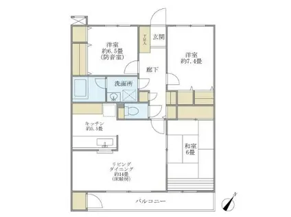 経堂ヒルズ(3LDK/1階)の間取り写真