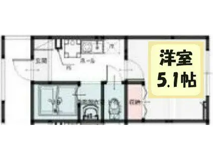 一ノ割アパート(1K/2階)の間取り写真