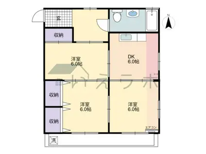 ラテール南金田(3DK/3階)の間取り写真