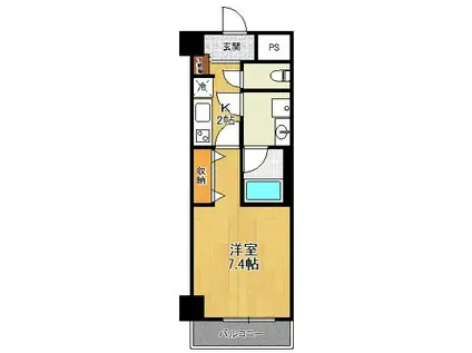 ディア西宮ステーションフロント(1K/8階)の間取り写真