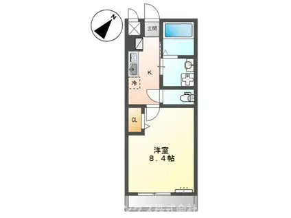 ヴィンヤード(1K/2階)の間取り写真