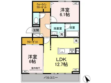 D-AVANCE MH(2LDK/2階)の間取り写真