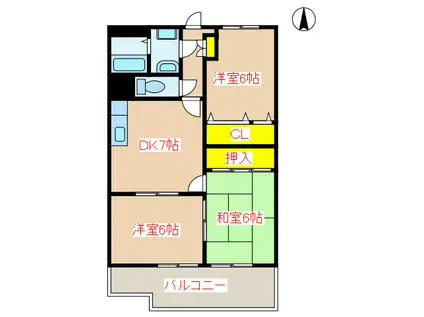 ヴィラ・神宮の社(3DK/1階)の間取り写真