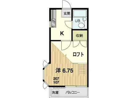 フラワーコート(1K/1階)の間取り写真