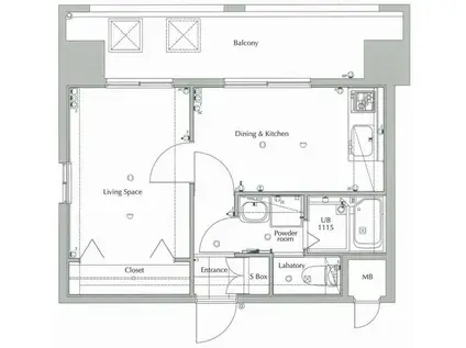 サン・ネストピア箱崎駅前(1DK/8階)の間取り写真