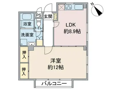 アーバンパレス(1LDK/4階)の間取り写真