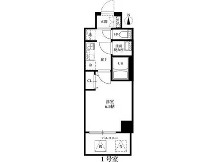アルティザ江坂(1K/8階)の間取り写真